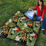 Hawaii Tropical Plants Pattern Print Quilt