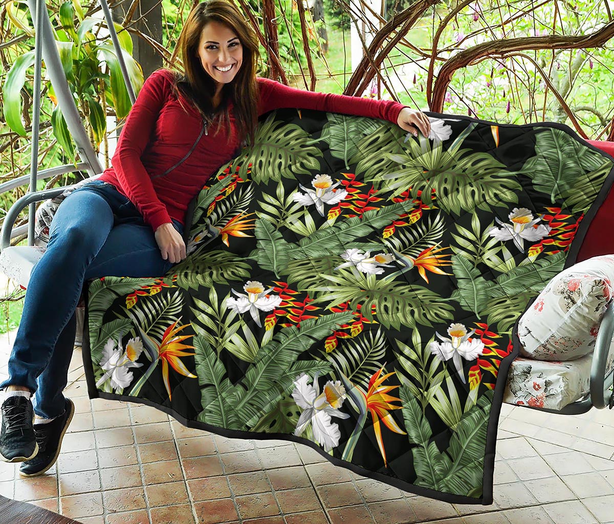 Hawaii Tropical Plants Pattern Print Quilt