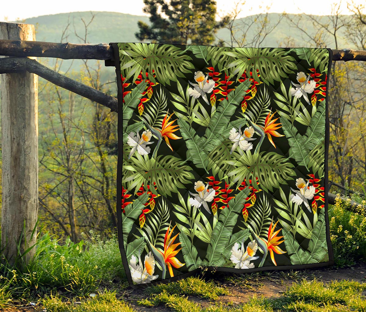 Hawaii Tropical Plants Pattern Print Quilt