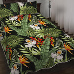 Hawaii Tropical Plants Pattern Print Quilt Bed Set