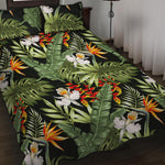 Hawaii Tropical Plants Pattern Print Quilt Bed Set