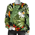 Hawaii Tropical Plants Pattern Print Women's Crewneck Sweatshirt GearFrost