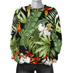 Hawaii Tropical Plants Pattern Print Women's Crewneck Sweatshirt GearFrost