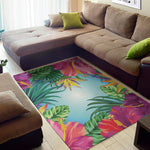 Hawaiian Aloha Flower Print Area Rug