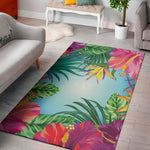 Hawaiian Aloha Flower Print Area Rug