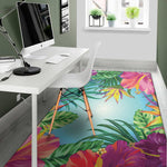 Hawaiian Aloha Flower Print Area Rug