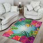Hawaiian Aloha Flower Print Area Rug