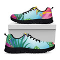 Hawaiian Aloha Flower Print Black Running Shoes