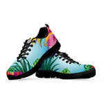 Hawaiian Aloha Flower Print Black Sneakers