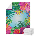Hawaiian Aloha Flower Print Blanket