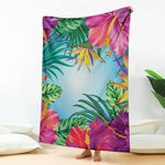 Hawaiian Aloha Flower Print Blanket