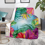 Hawaiian Aloha Flower Print Blanket