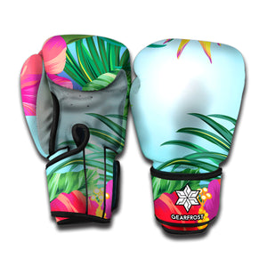 Hawaiian Aloha Flower Print Boxing Gloves