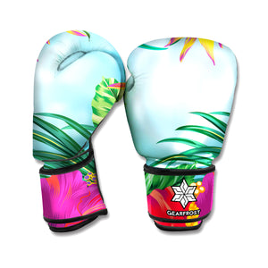 Hawaiian Aloha Flower Print Boxing Gloves