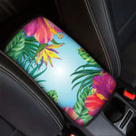 Hawaiian Aloha Flower Print Car Center Console Cover