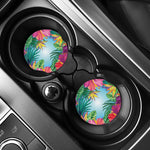 Hawaiian Aloha Flower Print Car Coasters