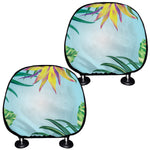 Hawaiian Aloha Flower Print Car Headrest Covers
