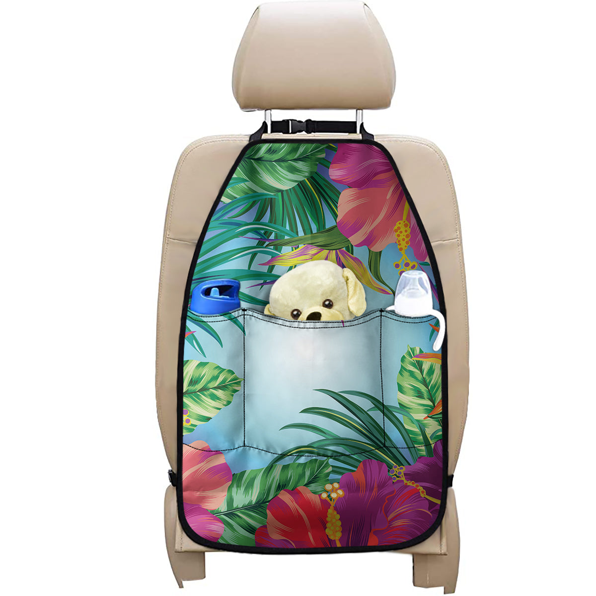 Hawaiian Aloha Flower Print Car Seat Organizers