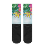 Hawaiian Aloha Flower Print Crew Socks