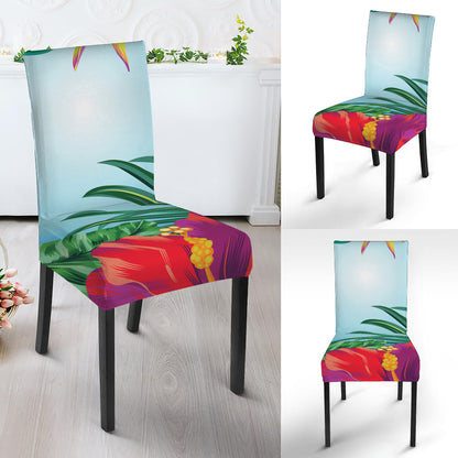 Hawaiian Aloha Flower Print Dining Chair Slipcover