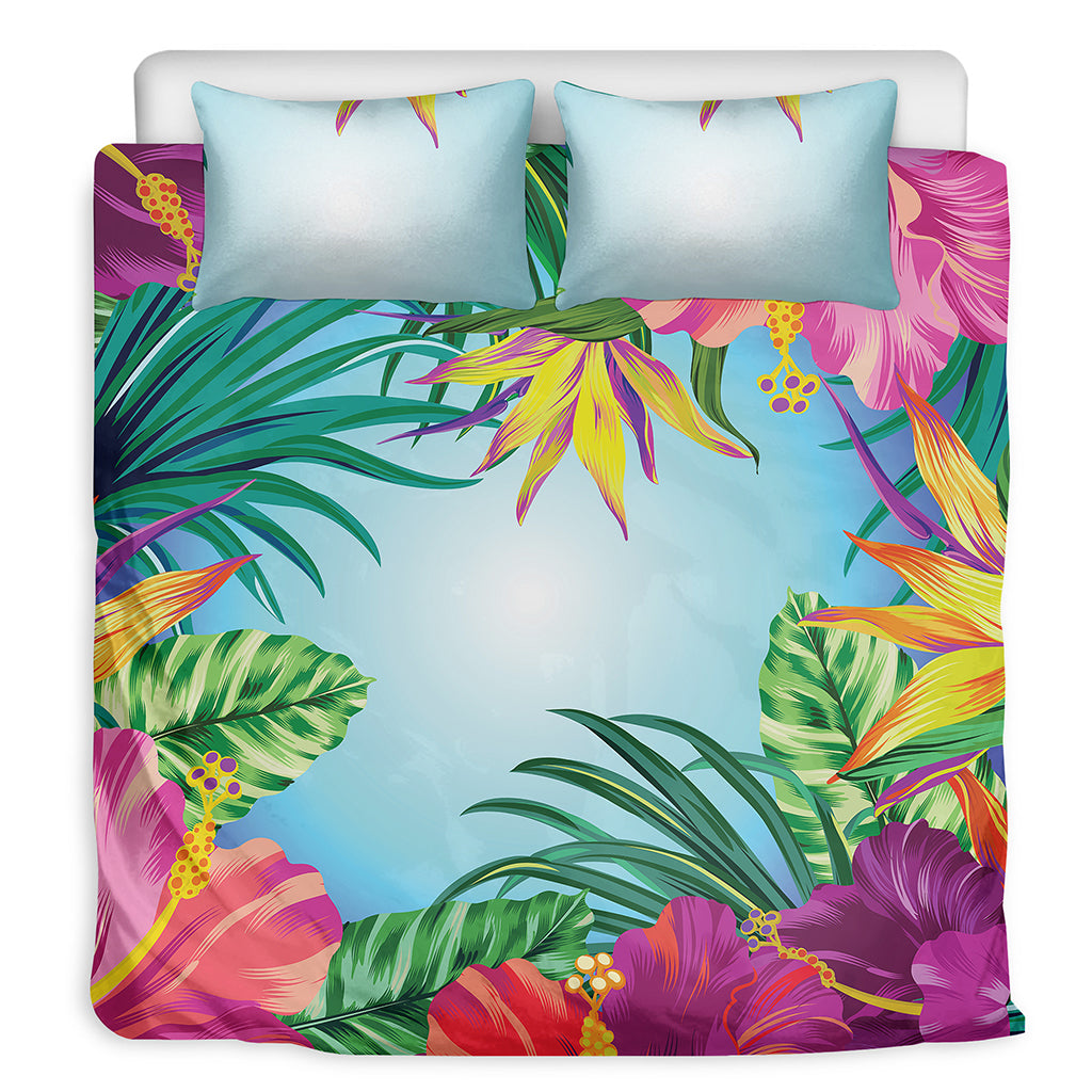 Hawaiian Aloha Flower Print Duvet Cover Bedding Set