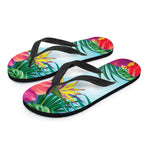 Hawaiian Aloha Flower Print Flip Flops