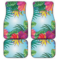 Hawaiian Aloha Flower Print Front and Back Car Floor Mats