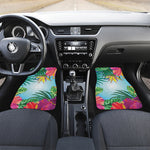 Hawaiian Aloha Flower Print Front and Back Car Floor Mats