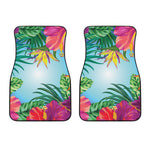 Hawaiian Aloha Flower Print Front Car Floor Mats