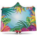 Hawaiian Aloha Flower Print Hooded Blanket