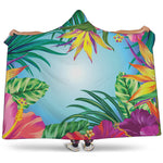 Hawaiian Aloha Flower Print Hooded Blanket