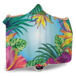 Hawaiian Aloha Flower Print Hooded Blanket
