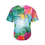 Hawaiian Aloha Flower Print Men's Baseball Jersey