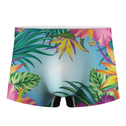 Hawaiian Aloha Flower Print Men's Boxer Briefs
