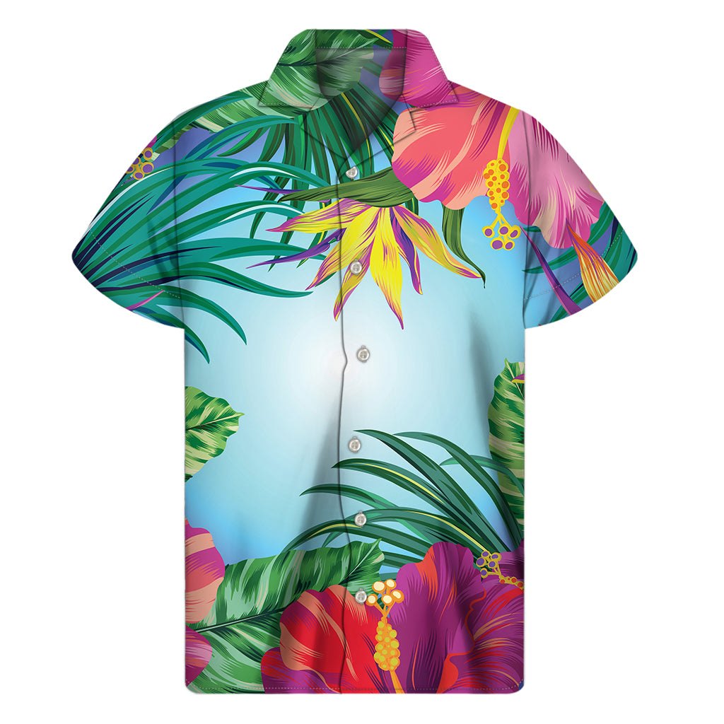 Hawaiian Aloha Flower Print Men's Short Sleeve Shirt