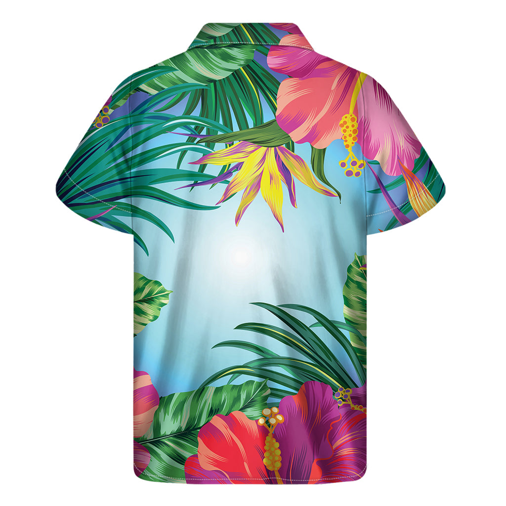 Hawaiian Aloha Flower Print Men's Short Sleeve Shirt