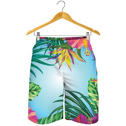 Hawaiian Aloha Flower Print Men's Shorts