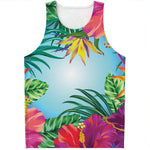 Hawaiian Aloha Flower Print Men's Tank Top