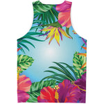 Hawaiian Aloha Flower Print Men's Tank Top