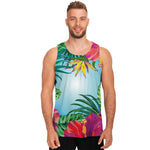 Hawaiian Aloha Flower Print Men's Tank Top