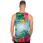 Hawaiian Aloha Flower Print Men's Tank Top