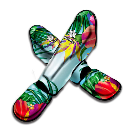 Hawaiian Aloha Flower Print Muay Thai Shin Guard