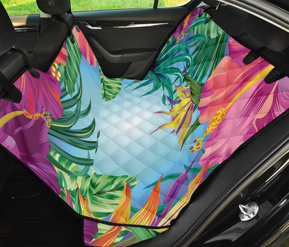Hawaiian Aloha Flower Print Pet Car Back Seat Cover