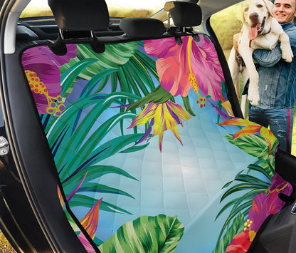 Hawaiian Aloha Flower Print Pet Car Back Seat Cover