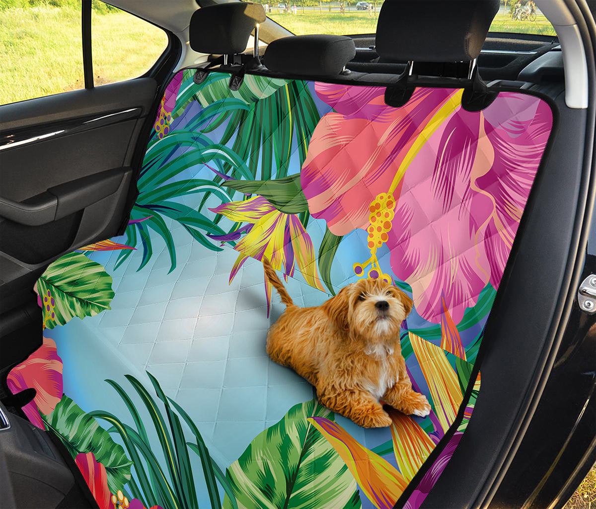 Hawaiian Aloha Flower Print Pet Car Back Seat Cover