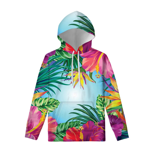 Hawaiian Aloha Flower Print Pullover Hoodie