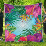 Hawaiian Aloha Flower Print Quilt