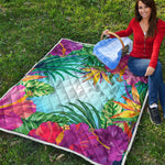 Hawaiian Aloha Flower Print Quilt