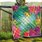 Hawaiian Aloha Flower Print Quilt