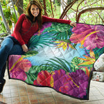 Hawaiian Aloha Flower Print Quilt